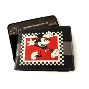 Disney Mickey Mouse Vintage Design Bifold Wallet for Men Black & Red, NEW Gift